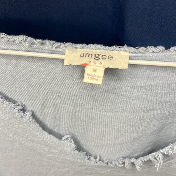 UMGEE | Frayed V-Cut Dress with Pockets - Picture 5 of 12